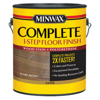 Minwax Complete Satin Acorn Brown Water-Based Wood Floor Stain 1 gal. (Pack of 2)