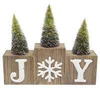 Celebrations Joy Blocks With Trees Christmas Decoration (Pack of 6)