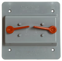 Double Toggle Switch Box Cover, PVC, 2-Gang