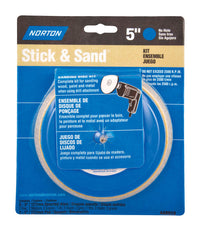 Norton Stick & Sand 5 in. Aluminum Oxide Adhesive Sanding Disc Kit Assorted Grit 6 pk