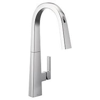 Chrome one-handle high arc pulldown kitchen faucet