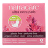 Natracare Ultra Extra Pads w/wings - Normal -  12 Count