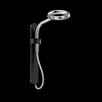 Matte black/chrome one-function 7.9" diameter spray head rainshower