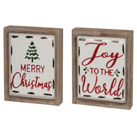 Celebrations Merry Christmas/Joy to the World Wall Art Multicolored Enamel/Wood 1 pk (Pack of 6)