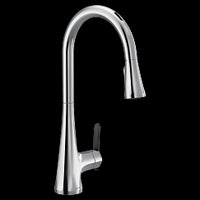 Chrome one-handle high arc pulldown kitchen faucet