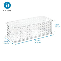 iDesign Spa Clear Plastic Long Stacking Basket