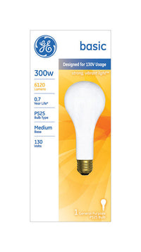 GE 300 W PS25 Chandelier Incandescent Bulb E26 (Medium) Cool White 1 pk