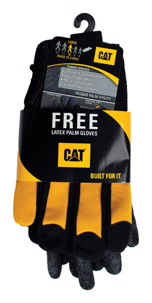 Caterpillar Padded Palm Utility Gloves - Yellow/Black