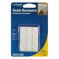 Softtouch Plastic Self Adhesive Bumper Pad White Square 1/2 in. W X 1/2 in. L 12 pk