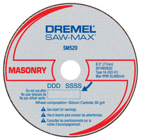 Dremel Saw-Max 3 in. D X 3/8 in. in. Silicon Carbide Masonry Cut-Off Wheel 3 pc