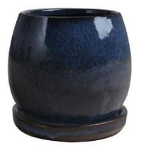 Artisan Planter, Drip Blue Ceramic, 6-In. (Pack of 4)