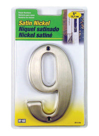 Hy-Ko 5 in. Silver Metal Nail-On Number 9 1 pc