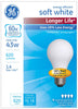 GE 43 W A19 A-Line Incandescent Bulb E26 (Medium) Soft White 4 pk