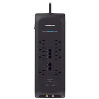 Monster Just Power It Up 6 ft. L 8 outlets Surge Protector Black 2160 J