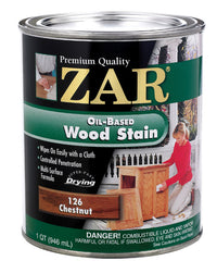 Zar Semi-Transparent Semi-Gloss Chestnut Medium Oil Wood Stain 1 Qt. (Pack Of 4)