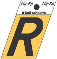 Hy-Ko 1-1/2 in. Black Aluminum Letter R Self-Adhesive 1 pc. (Pack of 10)