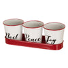 Celebrations Noel, Peace and Joy Christmas Buckets Red/White Iron 1 pk (Pack of 4)