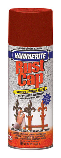 Hammerite Rust Cap Hammered Red Enamel Spray Paint 12 oz. (Pack of 6)