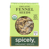 Spicely Organics - Organic Fennel Seed - Case of 6 - 0.3 oz.