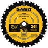 DeWalt 7-1/4 in. D X 5/8 in. S Tungsten Carbide Tipped Circular Saw Blade 24 teeth (Pack of 10)