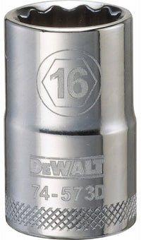 Metric Shallow Socket, 12-Point, 1/2-In. Drive, 16mm