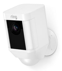 Ring Spotlight Camera Battery Powered Outdoor White Wi-Fi Security Camera