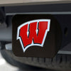 University of Wisconsin Black Metal Hitch Cover - 3D Color Emblem