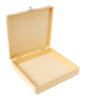 Plaid 1.7 in. H X 8.1 in. W X 8.3 in. L Natural Beige Wood Cigar Box