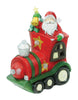 Alpine LED Multi 15 in. Santa in Train Yard Decor