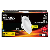 Feit Electric Enhance Bright White 5-6 in. W Aluminum LED Dimmable Recessed Downlight 75 W