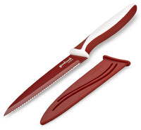 Kitchen Knife, Non-Stick Serrated Blade, 5-In.