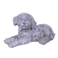 Alpine Gray Fiberglass 10 in. H Puppy Laying Down Statue