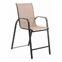 Sunny Isles Balcony Height Chair, Stackable, Steel, Mocha Tan Sling Fabric