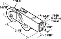 Prime-Line  1 in. Dia. x 3-1/8 in. L Steel  Roller Assembly  1 pk