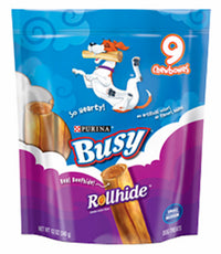 Dog Treats, Busy Beef Rollhide, 4-oz.