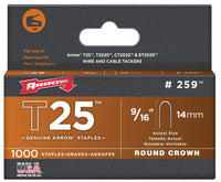 Arrow Fastener 259M 9/16" T25 Staples 1000 Count