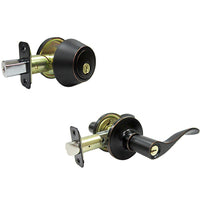 Bergamo Combination Lever Lockset, Aged Bronze (Pack of 2)