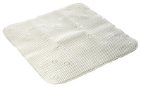 Shower Mat, White Rubber, 21 x 21-In.