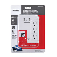 Prime 6 outlets Surge Protector White 1200 J