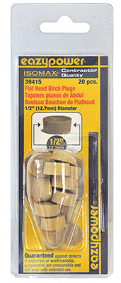 Dowel Plug, Flat Head, 1/2-In., 20-Pk.