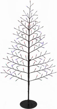 Christmas Lawn Decor, Bare Branch Wall Tree, 140 Twinkling Multi-Color LED Lights, 72-In.