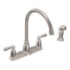 Banbury Hi-Arc Kitchen Faucet, With Spray, 2-Handle, Stainless Steel