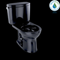 TOTO® Drake® II Two-Piece Round 1.28 GPF Universal Height Toilet, Ebony - CST453CEF#51