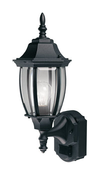 Heath Zenith Black Motion-Sensing Incandescent Wall Lantern