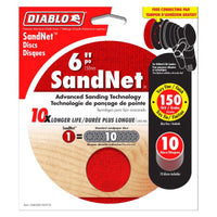 Diablo SandNet 6 in. Ceramic Blend Hook and Lock Sanding Disc 150 Grit Fine 10 pk