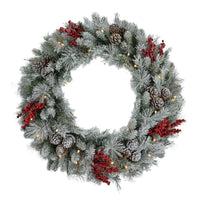 Celebrations Home 30 in. D LED Prelit Warm White Wreath