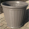 Suncast Chariton 15.75 in. H x 18 in. W x 18 in. D x 18 in. Dia. Resin Decorative Planter Gray