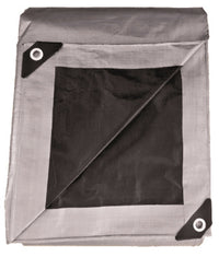 Polyethylene Tarp, Silver/Black, 10 x 12-Ft.