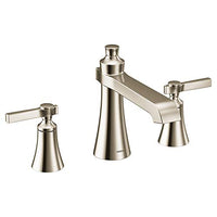 Polished nickel two-handle high arc roman tub faucet