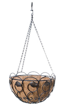 Panacea  Steel  Hanging Basket  Black